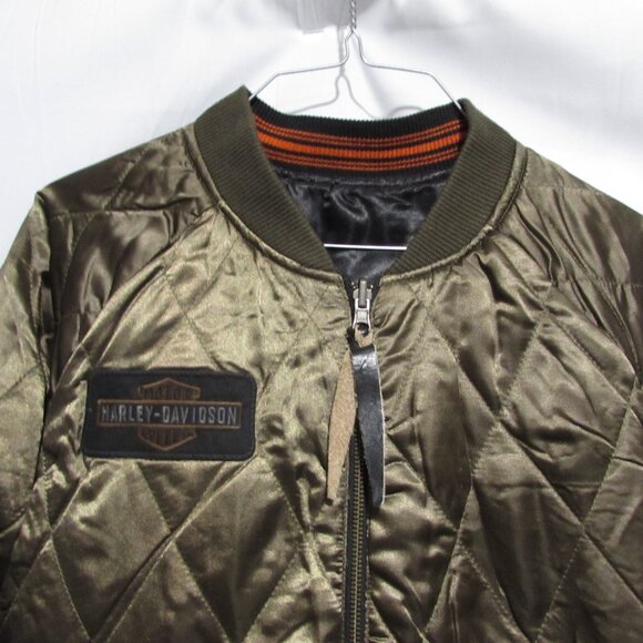 Woman's reversible authentic Harley-Davidson coat black green medium - Picture 7 of 10